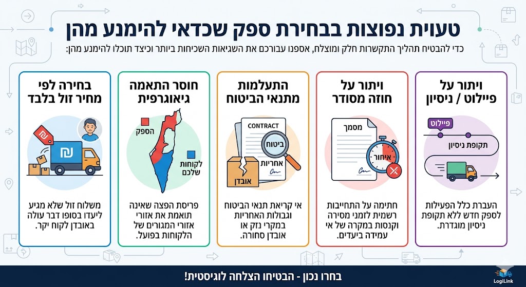 טעויות נפוצות בבחירת ספק שכדאי להימנע מהן